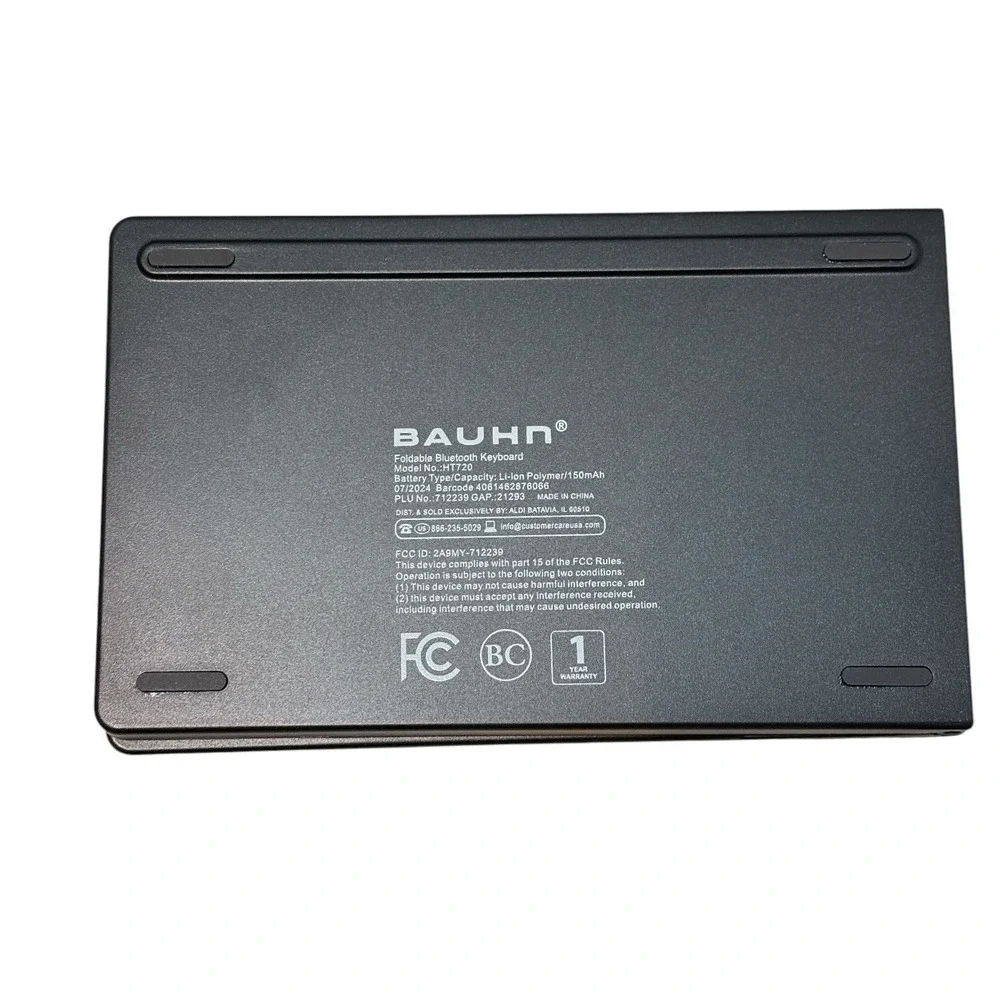 Bauhn HT720 Foldable Bluetooth Keyboard Wireless Portable USB-C w/ Box Manual
